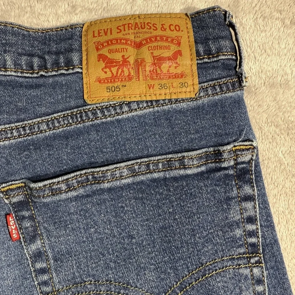 Levi 505 Size‎ 36x30 Mens Regular Fit Straight Leg Blue Jeans